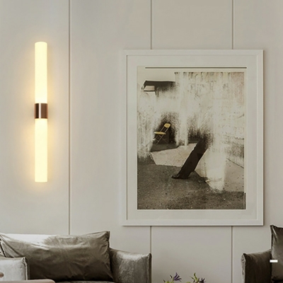 1 Light Wall Lighting Ideas Minimalist Style Tube Shape Metal Sconce Light