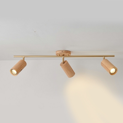 4 Light Flush Lamp Fixtures Minimalist Style Cylinder Shape Metal Ceiling Mounted Light