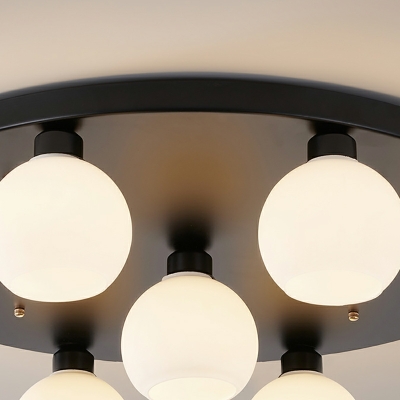 9 Light Ceiling Lamp Modern Style Globe Shape Metal Flush Mount Chandelier Lighting