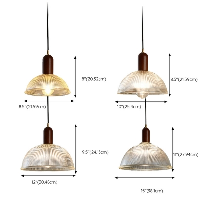 Dome Hanging Lamps Kit Contemporary Style Ceiling Pendant Light Glass for Bedroom