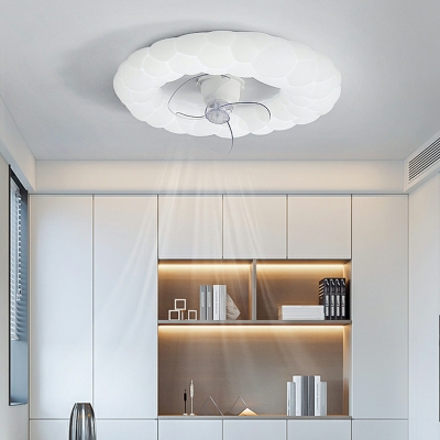 Flush Fan Light Kid's Room Style Flush Mount Ceiling Fixture Acrylic for Living Room
