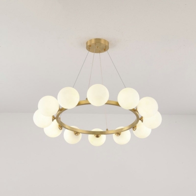 Nordic Minimalist Ring Chandelier Creative Glass Ball Chandelier for Living Room