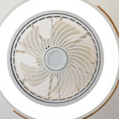 Nordic Minimalist Wooden Ceiling Fan Light Creative Ultra-thin LED Ceiling Mounted Fan Light