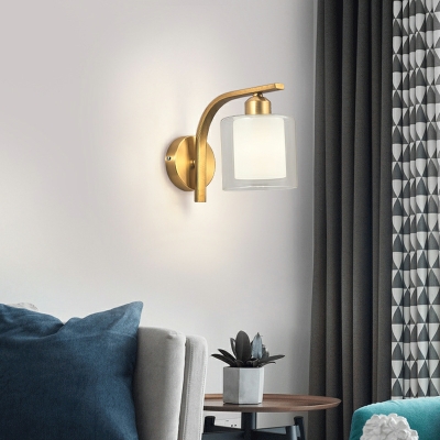 1 Light Wall Mounted Lighting Loft Style Cylinder Shape Glass Sconce Lights