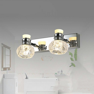 4 Light Bar Light Loft Style Globe Shape Metal Wall Mounted Vanity Lights