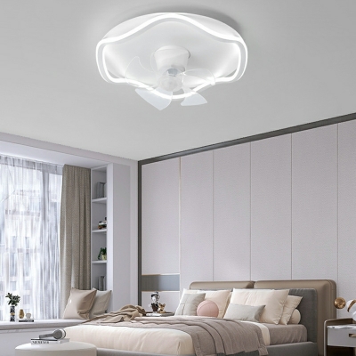 Flush Fan Light Kid's Room Style Acrylic Flush Fan Light for Bedroom