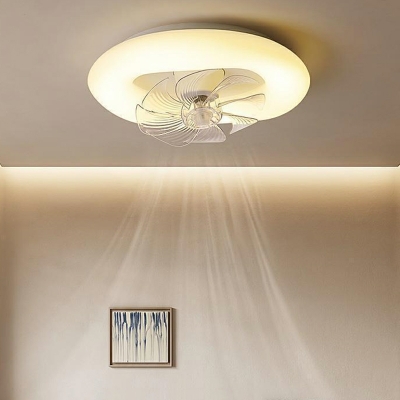 Led Flush Fan Light Kid's Room Style Acrylic Flush Mount Ceiling Light for Living Room