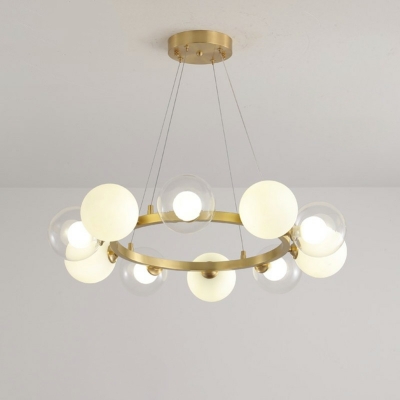 Nordic Minimalist Ring Chandelier Creative Glass Ball Chandelier for Living Room