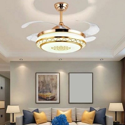 Semi-Flush Mount Ceiling Light Modern Style Acrylic Semi Fan Flush Mount Light for Living Room
