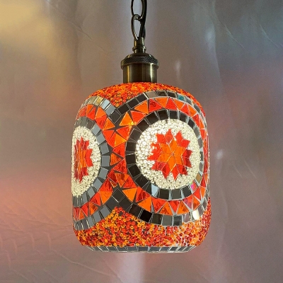 Turkish Retro Single Pendant Personality Creative Mosaic Glass Hanging Lamp