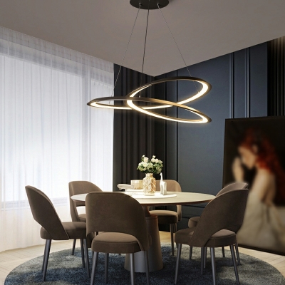 1 Light Pendant Lamp Contemporary Style Linear Shape Metal Hanging Ceiling Light