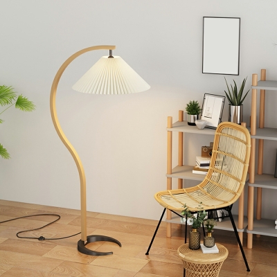 1 Light Standard Lamps Modern Style Floor Lamps Fabric for Bedroom