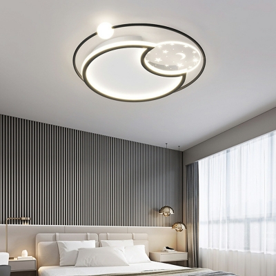 3 Light Close To Ceiling Fixtures Minimal Style Geometric Shape Metal Flush Pendant Light