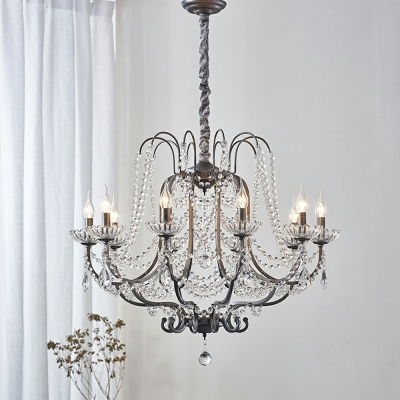 American Retro Crystal Chandelier Medieval Style Candle Chandelier