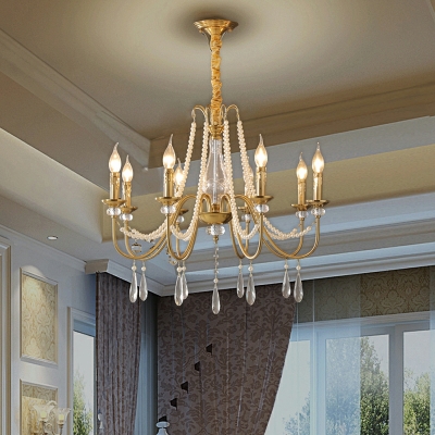 French Classic Crystal Chandelier Creative Candlestick Chandelier