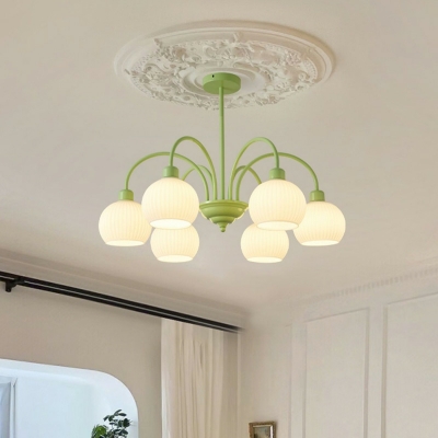 French Fresh Chandelier Creative Flower Glass Chandelier for Living Room