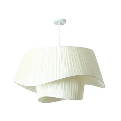 French Simple Fabric Hanging Lamp Creative Plain Hanging Lamp