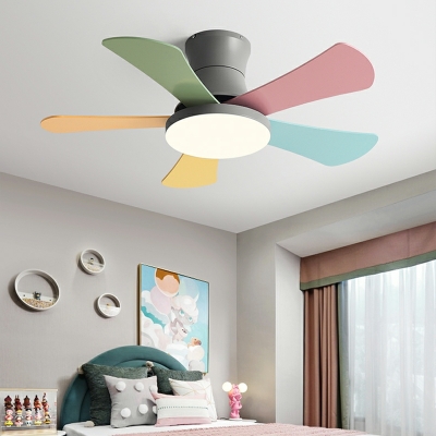 Modern LED Ceiling Lamp Creative Macaron Ceiling Mounted Fan Light  for Kids Room