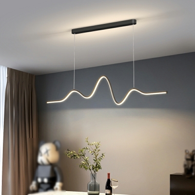 Nordic Creative Linear Hanging Lamp Minimalist Strip Hanging Lamp for Dining Room