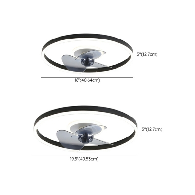 Round Flush Fan Light Fixtures Modern Style Acrylic  Flush Fan Light for Bedroom