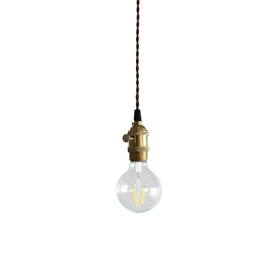 Simple Pure Copper Pendant Creative Single Head Bulb Hanging Lamp