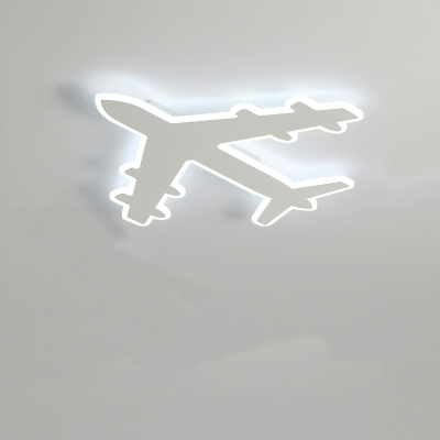 1 Light Ceiling Lamp Kids Style Airplane Shape Metal Flush Mount Chandelier Lighting