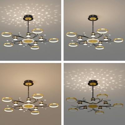 13 Light Hanging Ceiling Light Minimalism Style Circle Shape Metal Chandelier Lighting
