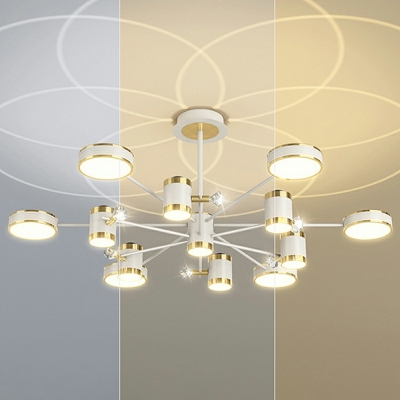 13 Light Hanging Ceiling Light Minimalism Style Cylinder Shape Metal Chandelier Lighting