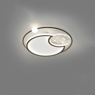 3 Light Close To Ceiling Fixtures Minimal Style Geometric Shape Metal Flush Pendant Light