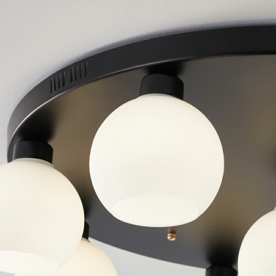 9 Light Ceiling Lamp Modern Style Globe Shape Metal Flush Mount Chandelier Lighting
