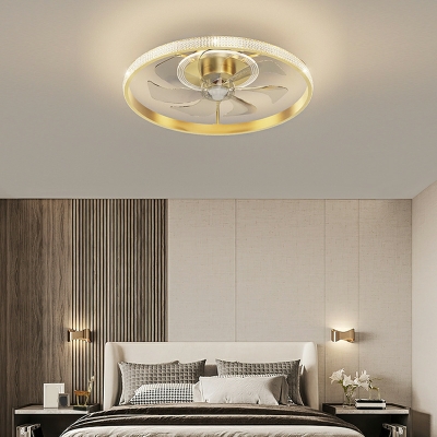 Acrylic Flush Fan Light Kid's Room Style Flush Mount Fan Lamps for Bedroom