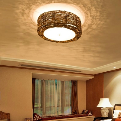 Modern Creative Rattan Ceiling Light Fixture Japanese Style Simple Ceiling Lamp