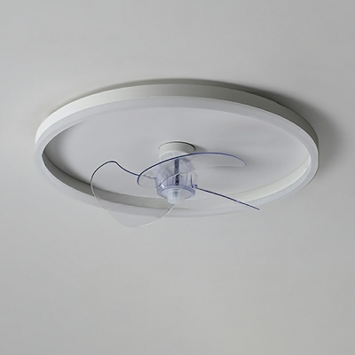Modern Simple Thin Ceiling Fan Light Creative White LED Ceiling Mounted Fan Light for Bedroom