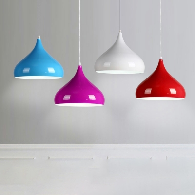 Nordic Minimalist Macaron Single Pendant Creative Bar Aluminum Hanging Lamp