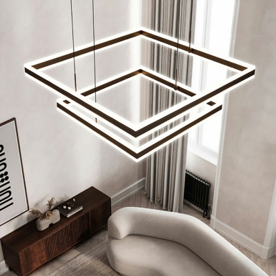 Nordic Minimalist Square Chandelier Fashion LED Chandelier for Living Room