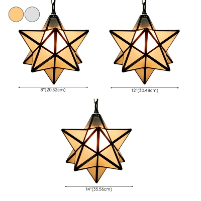 Star Pendant Light Modern Style Glass  Ceiling Pendant Light for Bedroom
