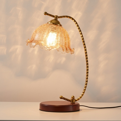1 Light Nightstand Lights Minimalistic Style Dome Shape Wood Night Table Light