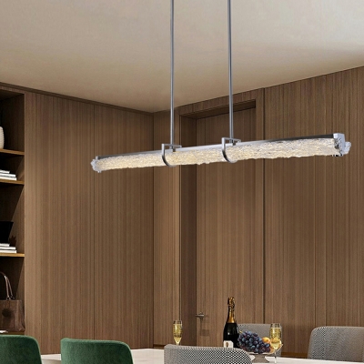 1 Light Pendant Chandelier Contemporary Style Linear Shape Metal Ceiling Hung Fixture