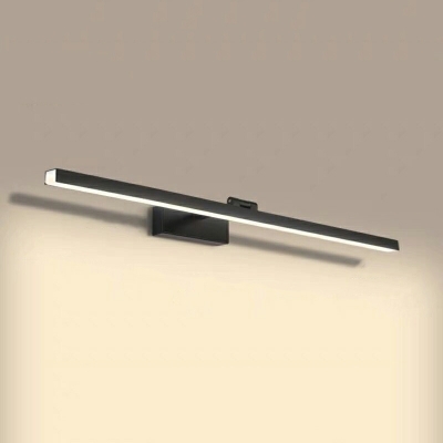 1 Light Wall Mounted Lighting Minimalistic Style Linear Shape Metal Vanity Sconce Lights