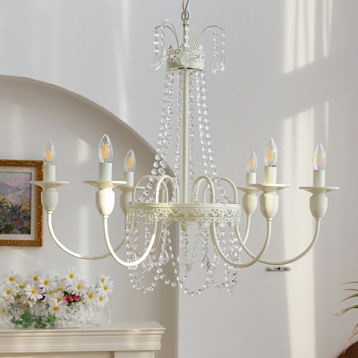 8 Light Pendant Lighting European Style Curved Shape Metal Hanging Ceiling Light