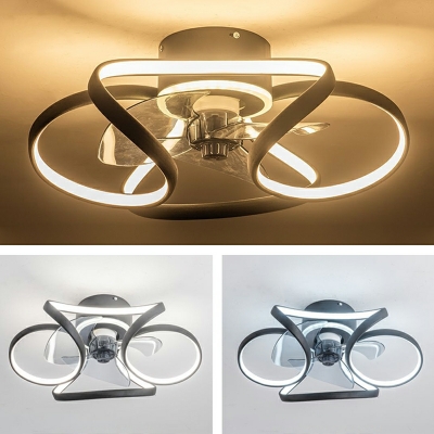 Acrylic Led Flush Mount Contemporary Style Flush Mount Fan Lamps for Bedroom