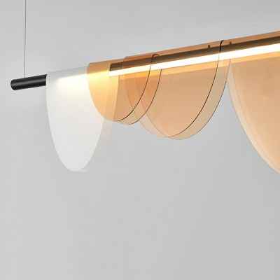 1 Light Island Pendant Lights Minimalism Style Geometric Shape Metal Hanging Ceiling Light