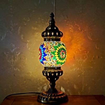 1 Light Nightstand Light Traditional Style Oval Shape Metal Night Table Lights