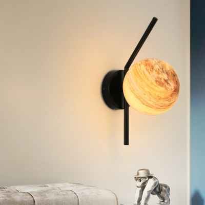 1 Light Wall Lighting Ideas Kids Style Planet Shape Metal Sconce Lights