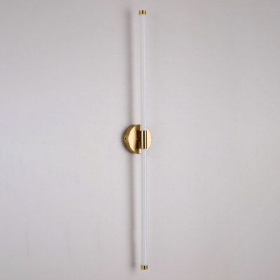 1 Light Wall Lighting Ideas Minimalism Style Linear Shape Metal Sconce Lights