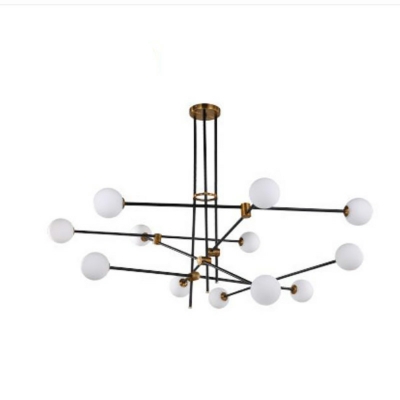 12 Light Pendant Lamp Loft Style Ball Shape Metal Hanging Ceiling Light