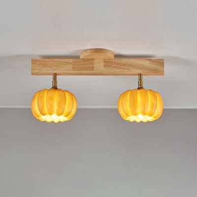 5 Light Ceiling Lamp Contemporary Style Pumpkin Shape Metal Flush Mount Fixture