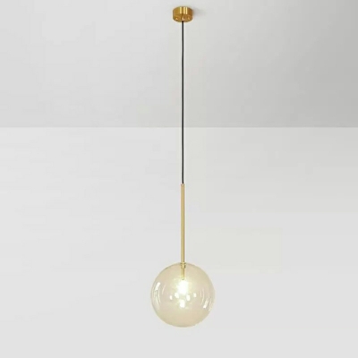Globe Hanging Lamps Contemporary Style Ceiling Pendant Light Glass for Living Room