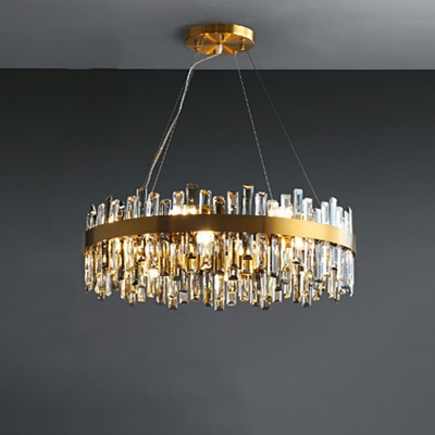 Postmodern Crystal Chandelier Simple Stainless Steel Chandelier for Living Room