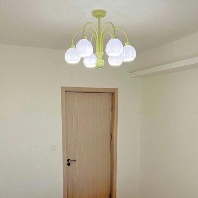 8 Light Pendant Lighting Ultra-Modern Style Flower Shape Metal Hanging Ceiling Light